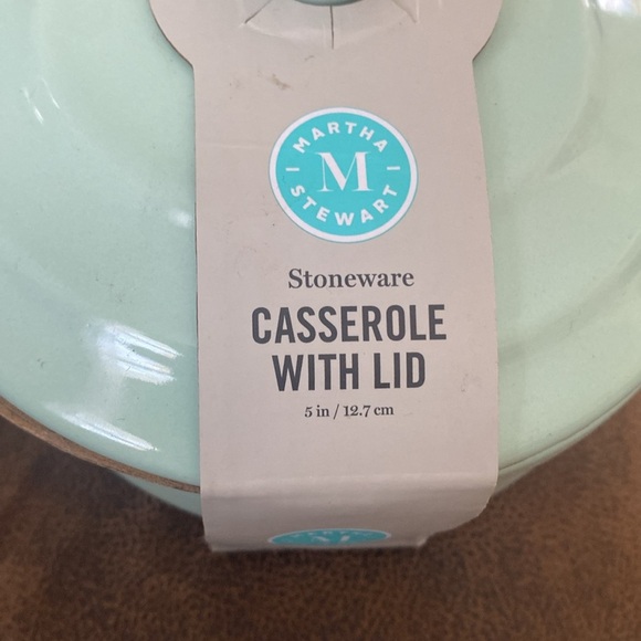 Martha Stewart Stoneware Round Mini Casserole with Lid in Mint - Picture 9 of 9